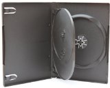 10 Standard Black Triple 3 Disc DVD Cases - DV3R14WTBK