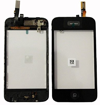 iPhone 3gS Screen Repair Kit - Apple iPhone 3gS Lcd Glass Screen Cover with Touch Screen Digitizer, Frame, Home Flex Button, Ear Speaker and Tool