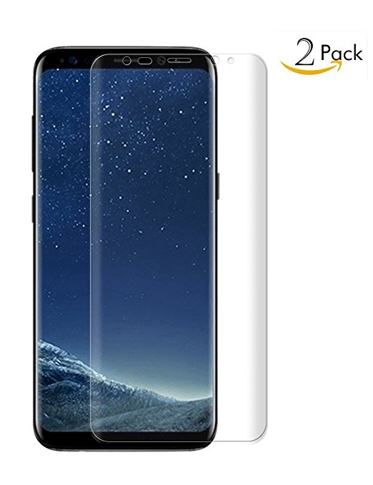 Galaxy S8 Screen Protector, [2-Pack] GRUTTI Full Coverage PET Screen Protector [Not Tempered Glass] for Samaung Galaxy S8 5.8"