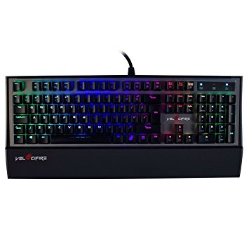 Velocifire VM90 Mechanical Gaming Keyboard - Fully Programmable with Backlit Keys(Blue Switches)
