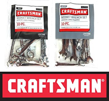 Craftsman 20 Piece Standard SAE & Metric MM Midget Ignition Wrench Set
