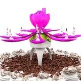 iCooker Amazing Happy Birthday Candles  FREE Internal Battery - Pink Flower - Best Music Singing Cake Candle for Kids - Cool Magical Sparklers for Children Birthday Party