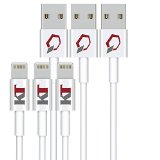 Apple MFi Certified Kash TechnologyTM Lifetime Guarantee 3ft iPhone 5 and 6 Charging Cable Premier Series Lightning Cable Rapid Charge Technology 8 pin to USB Sync Cable and Charger Compatible with iOS 7 and 8 for Apple iPhone 5  5s  5c  6  6 Plus  iPod 7  iPad Mini  Mini 2  Mini 3  iPad 4  iPad Air  iPad Air 2 3x 1m  32ft Cord 3 Pack Frustration-Free Packaging