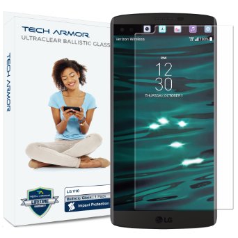 Tech Armor LG V10 Premium Ballistic Glass Screen Protector  Protect Your Screen from Scratches and Drops  Maximize Your Resale Value  9999 Clarity and Touchscreen Accuracy
