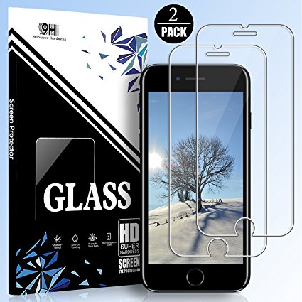 EESHELL iPhone 8/7/6S/6 Screen Protector, [2 Pack] 9H Hardness Tempered Glass, Shatter-Proof, HD Clarity, Bubble-Free, 3D-Touch, Easy-Install, Clear Anti-Bubble Film for iPhone 8/7/6S/6.