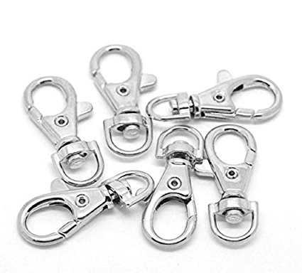 yueton Swivel Clasps 20 Nickle Plated Lobster Claw Swivel Clasps for Key Ring 1 1/25/8 Inch