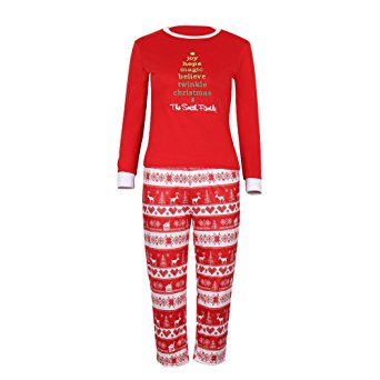 Lover-Beauty Christmas Two Piece Striped Matching Family Pajama Set Sleepwear
