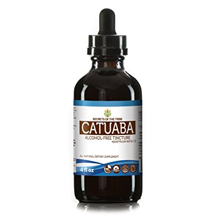 Catuaba Alcohol-FREE Liquid Extract, Organic Catuaba (Trichilia catigua, Erythroxylum vacciniifolium) Dried Bark Tincture Supplement (4 FL OZ)