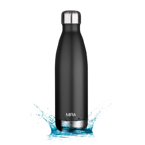 MIRA Insulated Double Wall Vacuum Stainless Steel Water Bottle 25 oz Cola Shaped Black