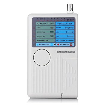 YueYueZou® NetWork Cable Tester Toner RJ45/RJ11/BNC LAN Cable Cat5 Cat6 Detachable with Beeper