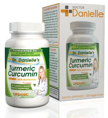 Organic Curcumin Turmeric with Bioperine for more bioavailable 120 Vegetarian Capsules 500mg No binders No Fillers No additives from Dr Danielle