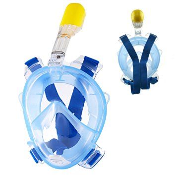 7Leon New Design Snorkel Diving Mask for Adults and Kids with Camera Attachment and Ear-Buds - Innovative Anti-Fog & Anti-Leak Technology