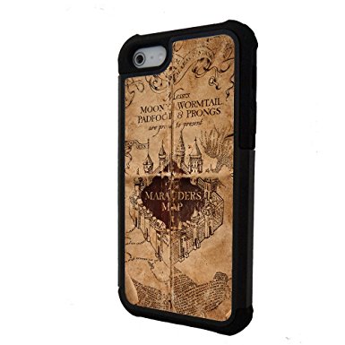 Marauders map Harry Potter inspired iPhone 5C case with extra protection- iPhone 5C cover, 2 piece rubber lining case