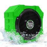 Shower Speakers Bluetooth for iPhone and Portable Devices Waterproof Rugged Shockproof Dust Proof IndoorOutdoor Wireless Hi-Def Bass Bright Green by ARMOR MiNE