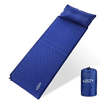 G4Free Camping Sleeping Pad Inflatable Camping Mat with Pillow Lightweight Compact Sleeping Pads Air Mattress for Camping Backpacking Hiking Travel