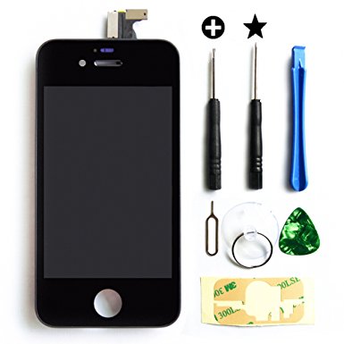 Teenitor Replacement LCD Touch Screen Digitizer Assembly for iPhone 4S Black