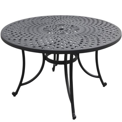Crosley Furniture Sedona 48-Inch Cast Aluminum Dining Table, Charcoal Black