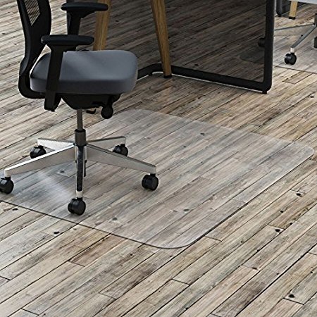 Office Desk Chair Mat for Hard Wood Floor Thick PVC Matte 48" x 36" from Sallymall - No BPA Phthalates, Odorless (without lip)
