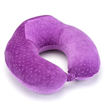 Memory Foam Travel Pillow - Comfortable Neck Support During Flight And Travel, Ergonomically Designed With A Breathable Soft Velvet Cover, Washable Fabric - Relaxing Neck Pillow For Sleeping By Opul