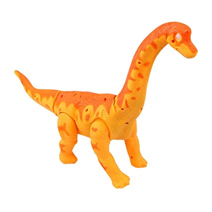 Sun Cling Electronic Toys Orange Walking Brachiosaurus Dinosaur