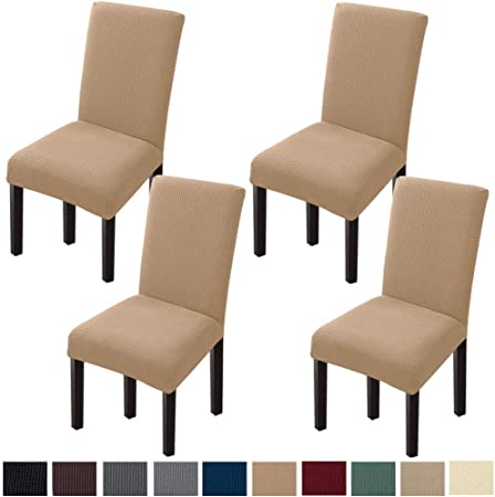 GoodtoU Chair Covers for Dining Room Chair Covers Dining Chair Covers (Set of 4, Khaki)