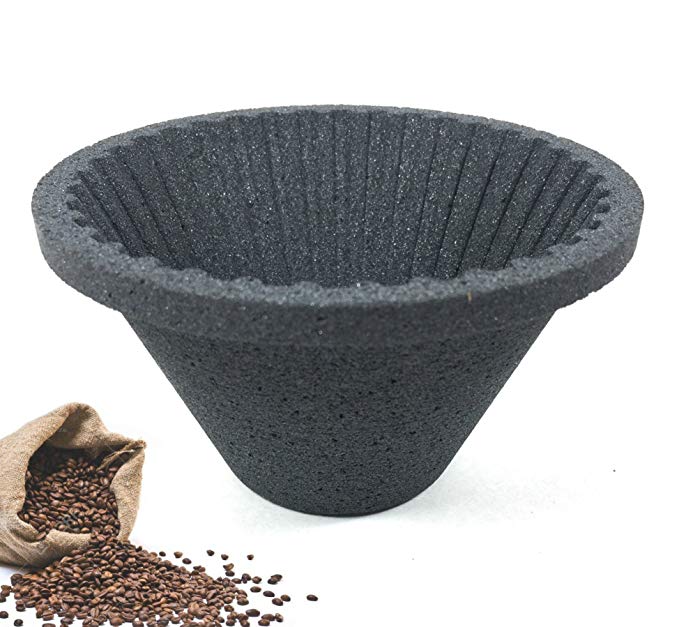 Paperless Pour Over Coffee Filter Reusable Cone Dripper Eco-Friendly Pottery Silicon Carbide Remove Impurities Water Clear Smooth Unlock Flavor