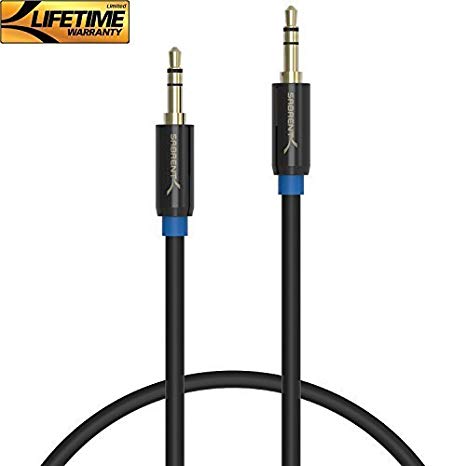 Sabrent 3.5mm Gold Plated Premium Auxiliary Male To Male AUX Cable [Step Down Design] 3 Feet (CB-AUX1)