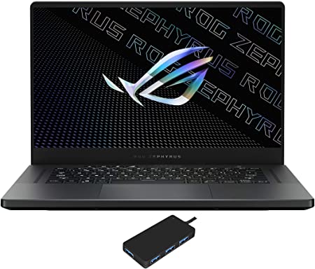 ASUS ROG Zephyrus G15 Gaming and Entertainment Laptop (AMD Ryzen 9 5900HS 8-Core, 16GB RAM, 1TB PCIe SSD, 15.6" QHD (2560x1440), RTX 3070, WiFi, Bluetooth, 1xHDMI, Win 10 Pro) with USB Hub