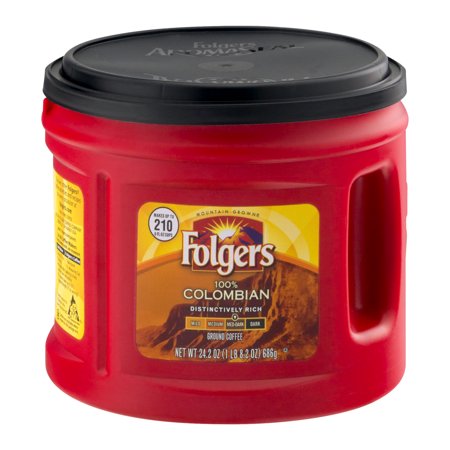 Folgers 100% Colombian Med-Dark Ground Coffee, 24.2 OZ