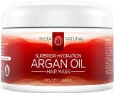 Argan Oil Hair Mask - With Organic Argan Oil Organic Jojoba Oil Coconut Oil and Shea Butter - BEST Conditioner After You Shampoo - The Best Deep Conditioner for Style and Softness - InstaNatural - 8 OZ