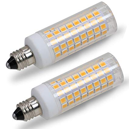 [2-Pack] E11 led Bulb, 75W or 100W Equivalent Halogen Replacement Lights, Dimmable, Mini Candelabra Base, 850 Lumens Warm White 3000K, AC110V/ 120V/ 130V, Replaces T4 /T3 JD Type Clear e11 Light Bulb