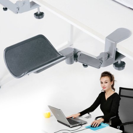 eLink Pro Upgrated Version Ergonomic Articulating Wrist Rest - Aluminium Alloy Computer Arm Rest - Flexible Computer Support - Freely Arm Supportsilver