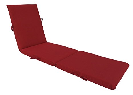 Bossima Indoor/Outdoor Rust Red Chaise Lounge Cushion,Spring/Summer Seasonal Replacement Cushions.