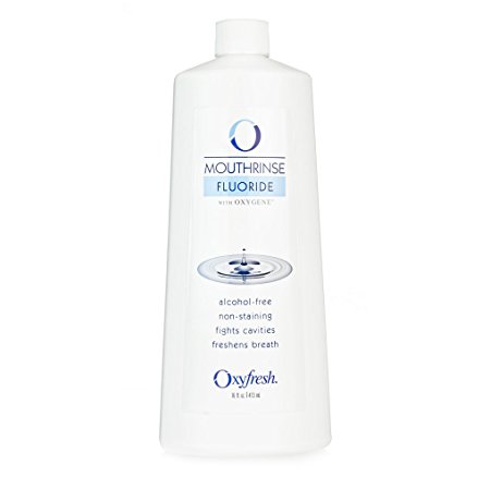Oxyfresh Peppermint Fluoride Mouthwash: For Long-Lasting Fresh Breath & Healthy Gums. Dentist recommended. No Artificial Colors, Alcohol-Free, 16 oz.