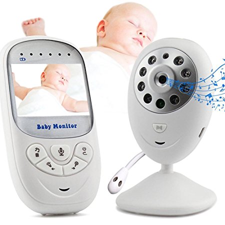 YANX Video Baby Monitor Wireless Digital Camera with LCD Display Two Way Realtime Audio Talk, Night Vision,Temperature Monitoring (White)