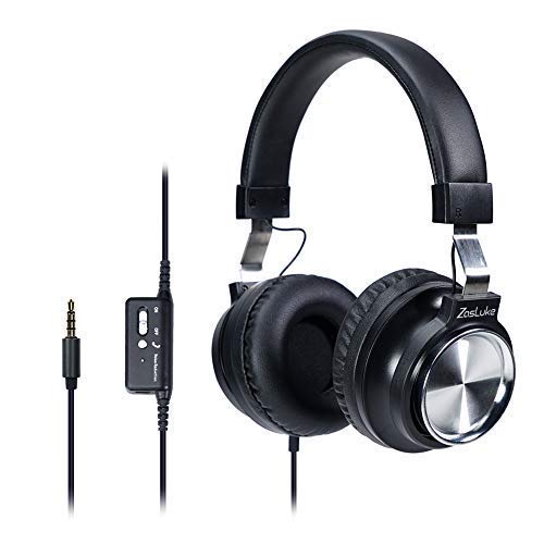 ZasLuke Active Noise Cancelling Headphones, Wired Hi-Fi Stereo Over Ear Headphones with Mic Deep Bass Comfortable Earpads for Air Travel Work TV PC Cell Phones