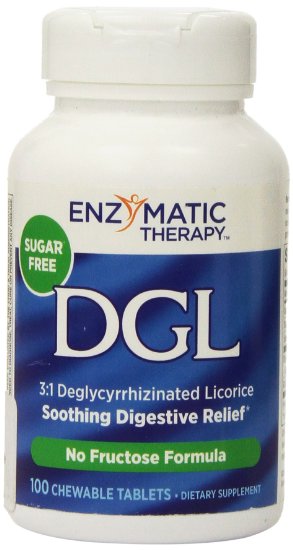 Enzymatic Therapy DGL Deglycyrrhizinated Licorice -- 100 Chewable Tablets