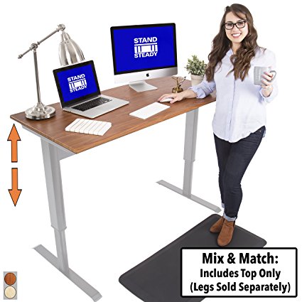 MIX & MATCH: Tranzendesk Air 55" Pneumatic Standing Desk - Legs & Top Sold Separately (Includes Cherry Desktop ONLY)