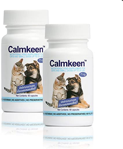 Calmkeen 75 mg 120 Count Nutritional Supplement for Small Dogs and Cats Up to 22 Pounds (Formerly Calmkene)