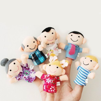 Moon Boat Family Member Finger Puppet Kids Toy 6 PCS