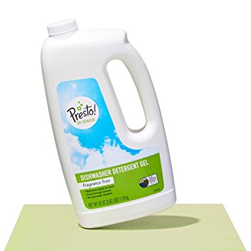 Presto! 65% Biobased Dishwasher Detergent Gel, Fragrance Free, 42-ounce bottles (pack of 3)