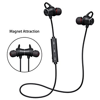 Bluetooth Headphones, GRDE Wireless Magnetic Earbuds aptX Stereo In-Ear Earphones Noise Cancelling Running Headset with Mic for iPhone 7 Plus Samsung S8 Note 8 Cell Phones