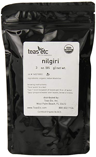 Teas Etc Nilgiri Organic Loose Leaf Black Tea 3 oz.