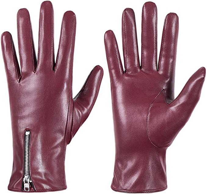 Winter Leather Gloves for Women, Touchscreen Texting Warm Driving Gloves by Dsane
