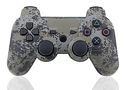 XFUNY(TM) Premium Wireless Bluetooth Six Axis Dualshock Game Controller for Sony PlayStation 3 PS3 (Camouflage Gray)