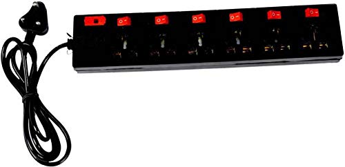 NXTPOWER 6 Socket Universal Spikes Protection Extension Board, (Pack of 1, Black)