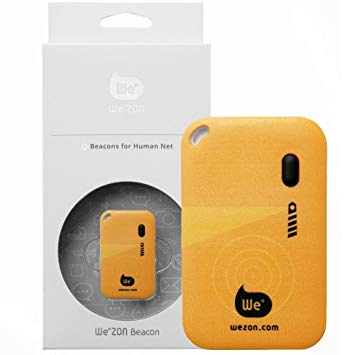 Bluetooth Tracking Tag, Key Finder, Cell Phone Finder, Luggage Locator, Anything Finder, Ping Last Location w/Replaceable Spare Battery & Water Resistant Smart Case [iOS/Android/iPhone] – Yellow