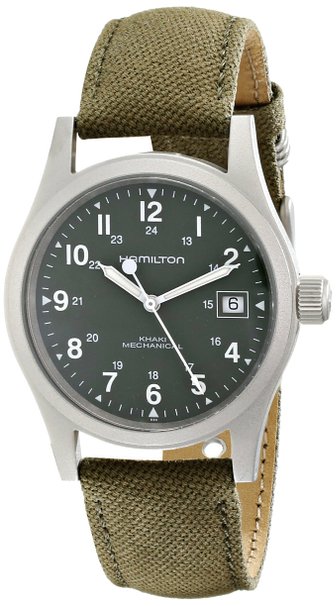 Hamilton Men's HML-H69419363 Stainless Steel Watch with Khaki Field Green Strap