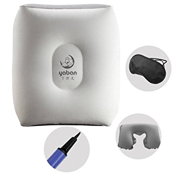 Inflatable Travel Pillow to Rest their legs or kids’ Bed to Sleep,Gray,By Yaban
