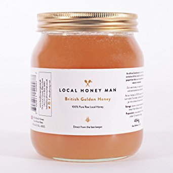 100% British/UK Raw Local Unpasteurised Honey (1lb glass jar) (Golden) (Buy direct from the BEEKEEPER)